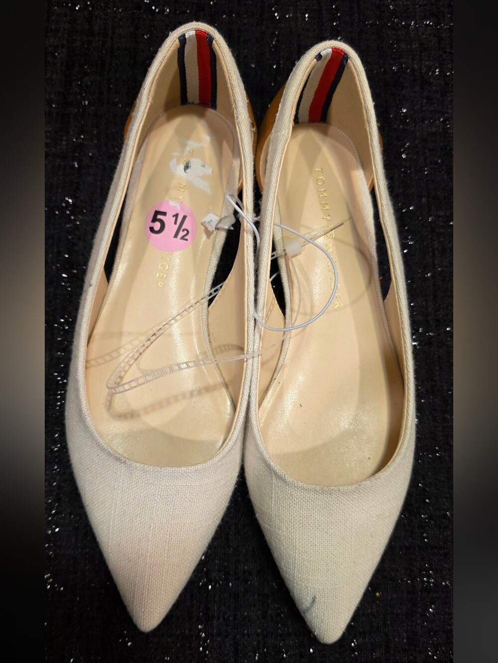 Tommy Hilfiger Women's Cream Pointed Toe Flats